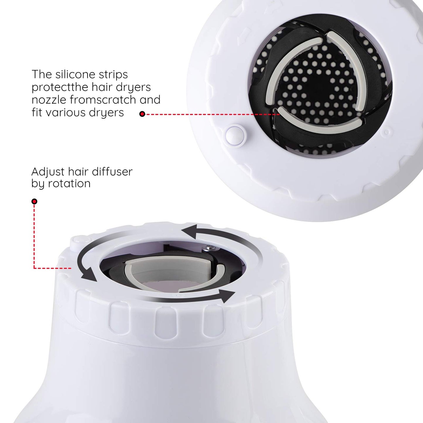 Universal Volumizing Hair Diffuser -- Fits over 99% Dryer on the Market